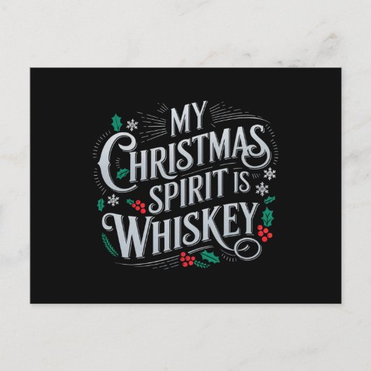 Weihnachts Drink Whiskey Liebhaber Drinker Sprichw Postkarte (Vorderseite)