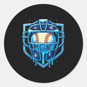 Weihnachts-Drip-Baseball-Fangmaske Eiscreme-Drip Runder Aufkleber