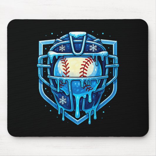 Weihnachts-Drip-Baseball-Fangmaske Eiscreme-Tropfe Mousepad (Vorne)