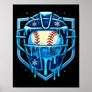Weihnachts-Drip-Baseball-Fangmaske Eiscreme-Tropfe Poster