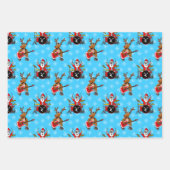 Weihnachts-Drums Rudolf Gitarrenmuster Geschenkpapier Set (Vorderseite)