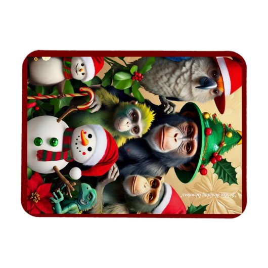 "Weihnachts-Dschungelabenteuer" Magnet (Horizontal)