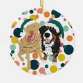 Weihnachts-Dudley und Bernese-Polka Keramik Ornament (Vorne)
