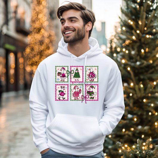 Weihnachts-Dummer-Gans-Vintage-Stempel Hoodie