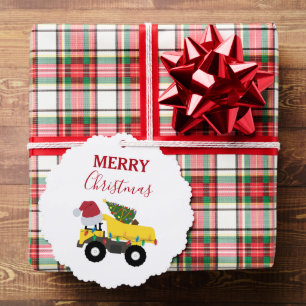 Weihnachts-Dump Truck Construction Trucks Geschenk Ornament Karte