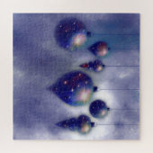 Weihnachts-Dunkelblau hängende Bausteine Gemälde - Puzzle (Horizontal)