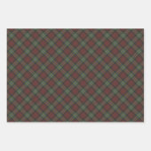 Weihnachts dunkelgrün blau karierter Tartan elegan Geschenkpapier Set (Vorderseite 3)