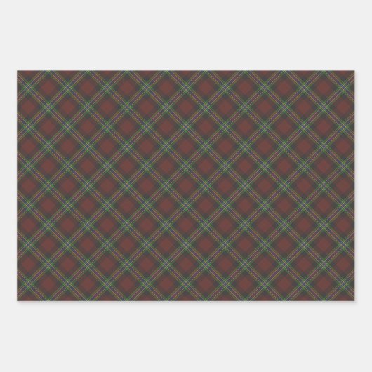 Weihnachts dunkelgrün blau karierter Tartan elegan Geschenkpapier Set (Vorderseite 2)