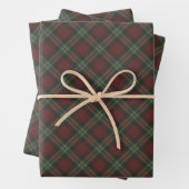 Weihnachts dunkelgrün blau karierter Tartan elegan Geschenkpapier Set (Beispiel)