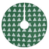 Weihnachts-Dunkelgrün-Sterne-Bäume Polyester Weihnachtsbaumdecke (Vorderseite)