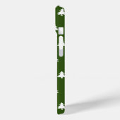 Weihnachts Dunkelgrün und Weiß Baummuster Case-Mate iPhone Hülle (Rückseite / Links)