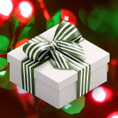 Weihnachts dunkelgrün und weiß gestreift satinband