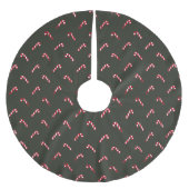 Weihnachts dunkelkiefer grüne Zuckerrohr niedlich Polyester Weihnachtsbaumdecke (Vorderseite)