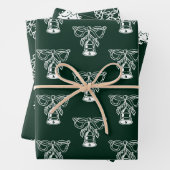 Weihnachts dunkelkieferngrüne niedliche Farbmuster Geschenkpapier Set (Beispiel)