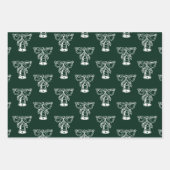 Weihnachts dunkelkieferngrüne niedliche Farbmuster Geschenkpapier Set (Vorderseite)