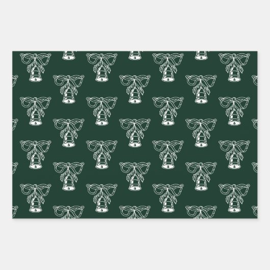 Weihnachts dunkelkieferngrüne niedliche Farbmuster Geschenkpapier Set (Vorderseite)