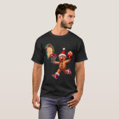 Weihnachts Dunking Gingerbread Mann Basketball Dun T-Shirt (Vorne ganz)