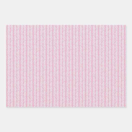 Weihnachts Dunkle Mauve Taupe Light Blush Pink Zig Geschenkpapier Set (Vorderseite)