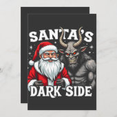 Weihnachts-Dunkle Seite Weihnachtsbäumkrampus Einladung (Vorne/Hinten)