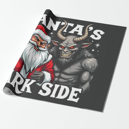 Weihnachts-Dunkle Seite Weihnachtsbäumkrampus Geschenkpapier (Ungerollt)
