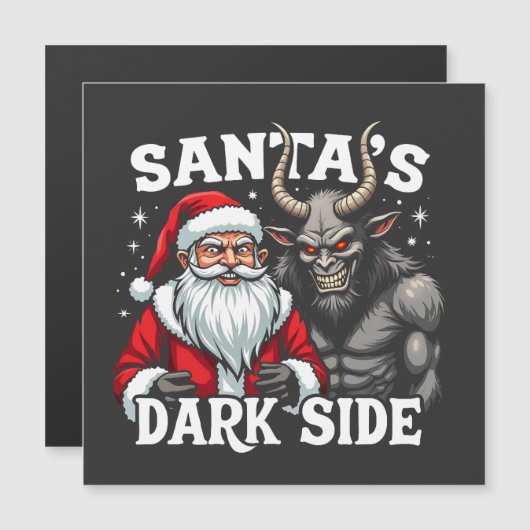 Weihnachts-Dunkle Seite Weihnachtsbäumkrampus Magnetkarte (Vorne/Hinten)
