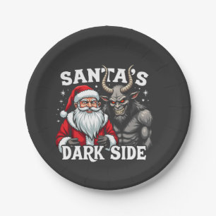Weihnachts-Dunkle Seite Weihnachtsbäumkrampus Pappteller