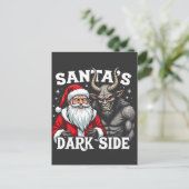 Weihnachts-Dunkle Seite Weihnachtsbäumkrampus Postkarte (Stehend Vorderseite)