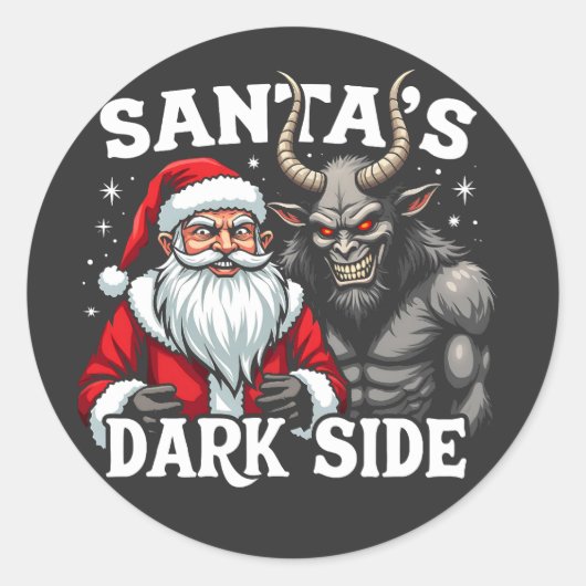 Weihnachts-Dunkle Seite Weihnachtsbäumkrampus Runder Aufkleber (Vorderseite)