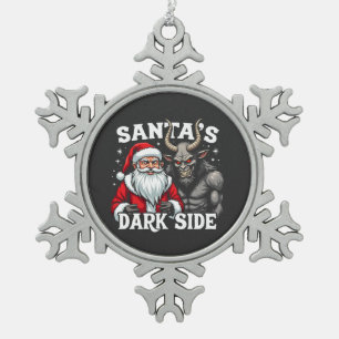 Weihnachts-Dunkle Seite Weihnachtsbäumkrampus Schneeflocken Zinn-Ornament