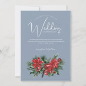 Weihnachts-Dusty Blue Winter Feierliche Hochzeit Einladung (Vorderseite)