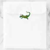 Weihnachts-Echsen-Aufkleber Runder Aufkleber (Tasche)
