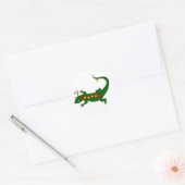 Weihnachts-Echsen-Aufkleber Runder Aufkleber (Umschlag)