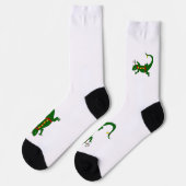 Weihnachts-Echsen-Crew-Socken Socken (Linkes Detail)