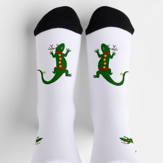 Weihnachts-Echsen-Crew-Socken Socken (Oben)
