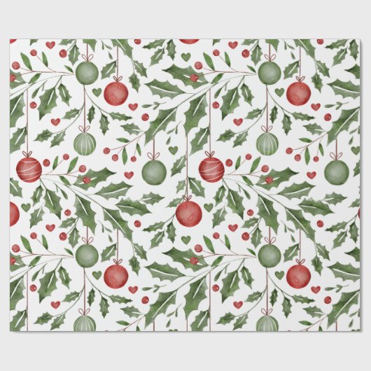 Weihnachts Efeu Geschenkpapier (Flach)
