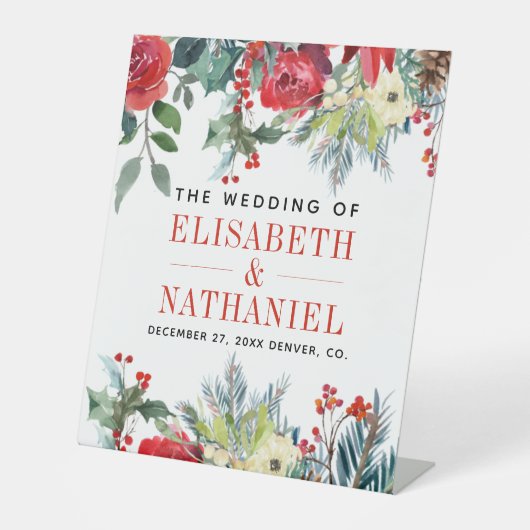 Weihnachts-Ehepaare begrüßen Sockelschild (Vorderseite)