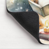Weihnachts-Eichhörnchen beim Lesen Mousepad (Ecke)