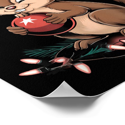 Weihnachts-Eichhörnchen Lights Mpi Eichhörnchen Xm Poster (Ecke)