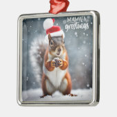 Weihnachts-Eichhörnchen mit Pinecone Ornament Aus Metall (Links)