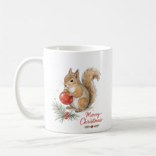Weihnachts-Eichhörnchen mit rotem Ornament Kaffeetasse