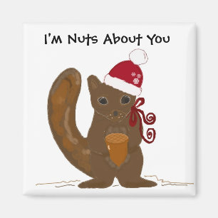 Weihnachts-Eichhörnchen mit süßer Aufschrift Magnet