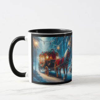 Weihnachts-Ein-Pferd und Carraige Tasse