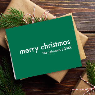 Weihnachts einfach   Grüner moderner Minimal Stilv Feiertagskarte