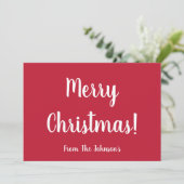 Weihnachts-Einfache Typografie Feiertagskarte (Stehend Vorderseite)