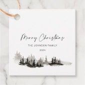 Weihnachts-einfarbige Winterlandschaft Geschenkanhänger (Vorderseite)