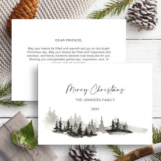 Weihnachts-einfarbige Winterlandschaft Non-Foto Feiertagskarte