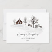 Weihnachts-einfarbige Winterlandschaft Non-Foto Feiertagskarte (Vorderseite)