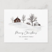 Weihnachts-einfarbige Winterlandschaft Non-Foto Postkarte (Vorderseite)