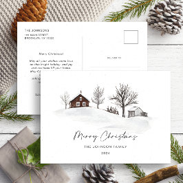 Weihnachts-einfarbige Winterlandschaft Non-Foto Postkarte