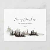 Weihnachts-einfarbige Winterlandschaft Non-Foto Postkarte (Vorderseite)